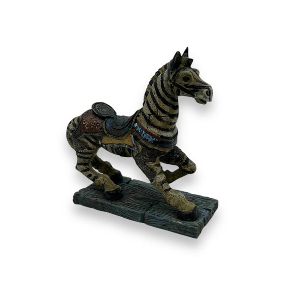 Vintage Zebra Figurine Horse Statue 5” Handcrafted Resin Home Decor Collectible - Picture 1 of 8